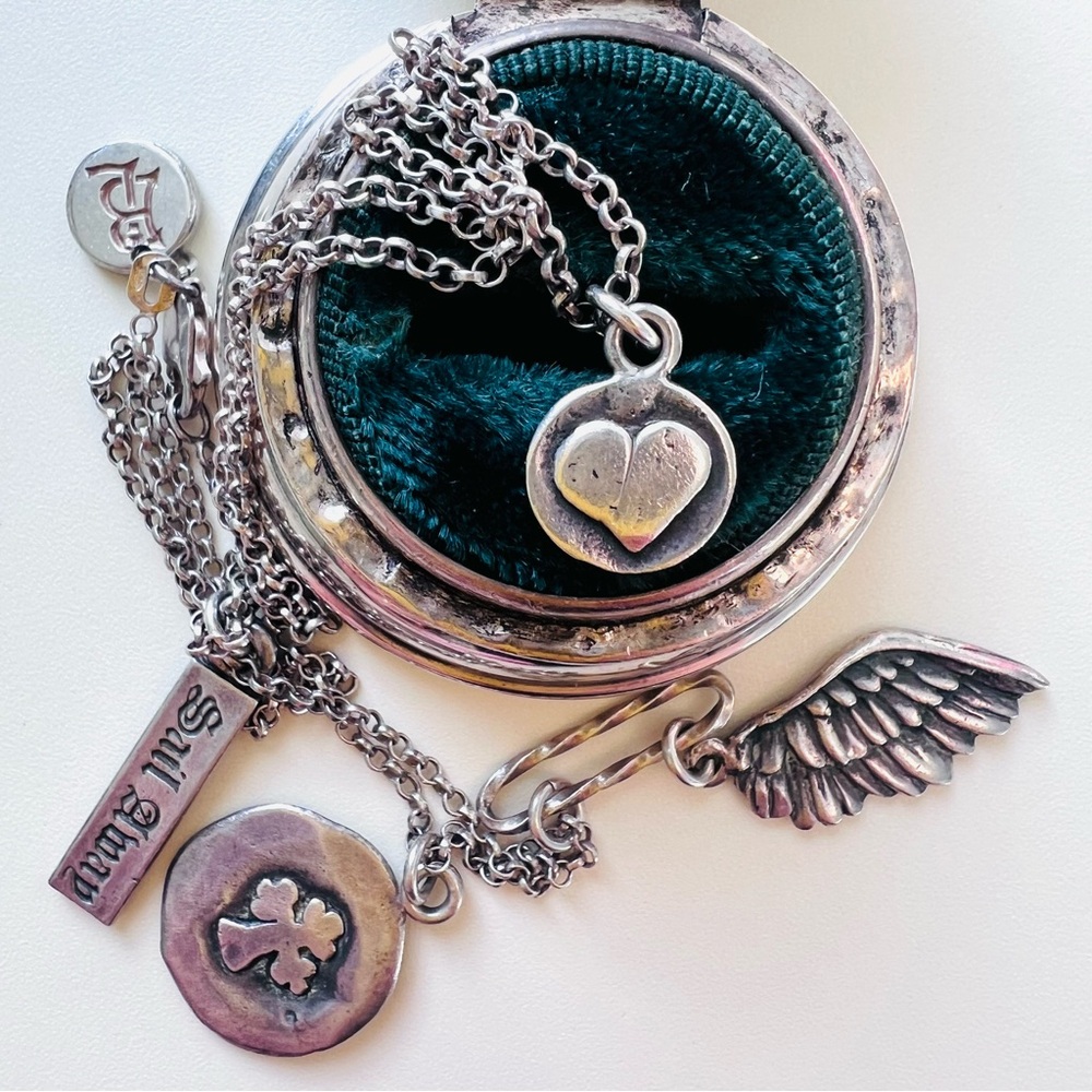 Marvelous RARE Retired Bloodline Design Charm Necklace .925 Sterling Silver - Picture 6 of 14